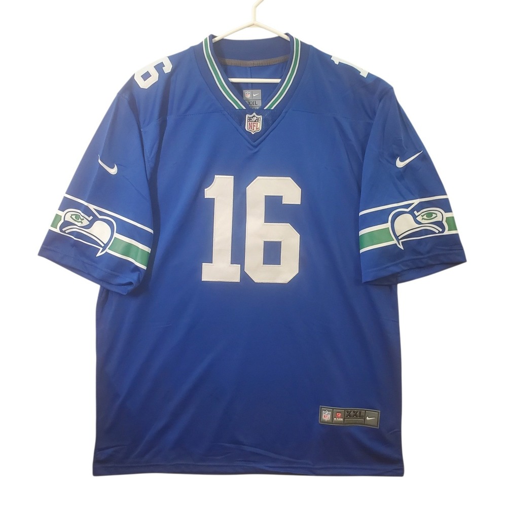 Nike Seattle Seahawks Tyler Lockett 16 NFL Jersey Blue XXL On Field Football